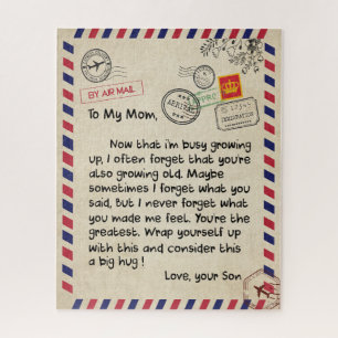 Puzzle Maman Cadeaux   Lettre À Ma Mère Amour Du Fils