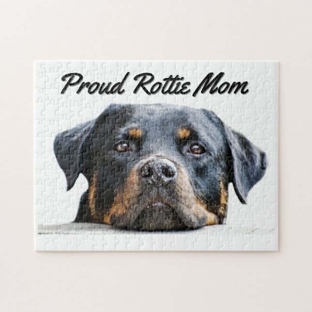 Puzzle Maman fière mignonne de la race | Rottie de chien (Horizontal)
