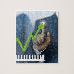 Puzzle Man showing stock price touchscreen concept