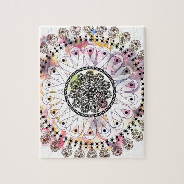 Puzzle Mandala d'aquarelle (Vertical)