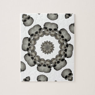 Puzzle Mandala de crâne humain effrayant