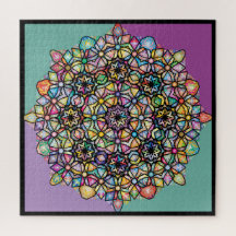 Mandala de grande couleur 4 Carrés : Aubergreen