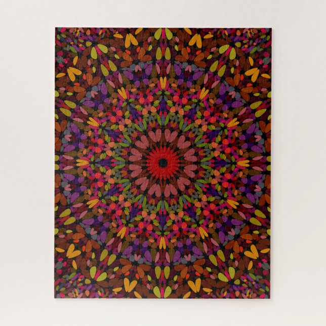 Puzzle Mandala de pétale d'automne (Vertical)