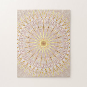 Puzzle Mandala d'or beige