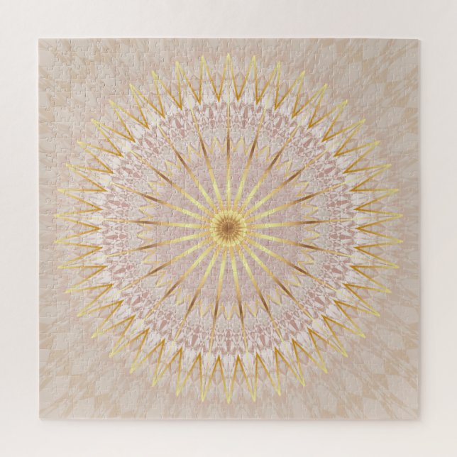 Puzzle Mandala d'or beige (Vertical)