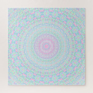 Puzzle Mandala Hippie Rétro Groovy Psychédélique Pastel C