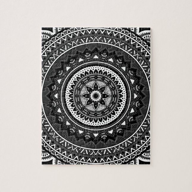 Puzzle Mandala noir et blanc (Vertical)