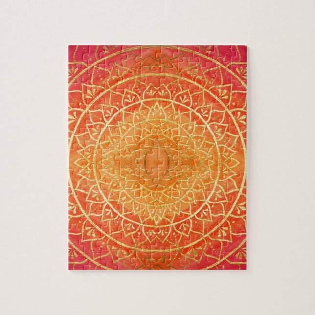 Puzzle Mandala or rouge orange (Vertical)