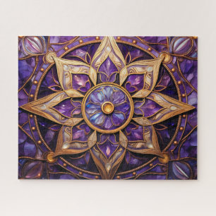 Puzzle Mandala Purple Gold