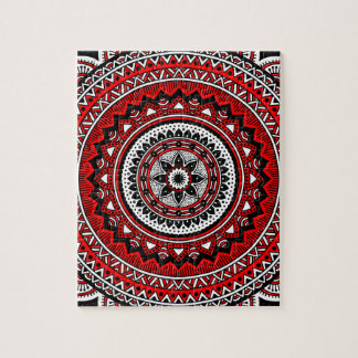 Puzzle Mandala rouge et noir
