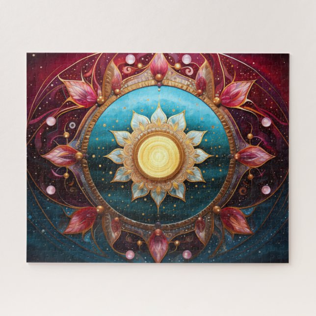 Puzzle Mandala Rouge Turquoise (Horizontal)