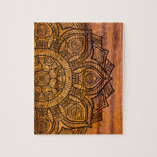 Puzzle Mandala sur le bois