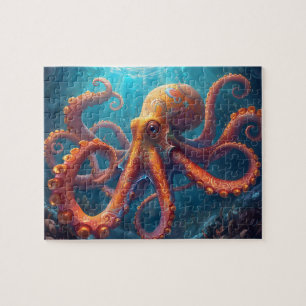 Puzzle Mandala vibrant octopus d'art