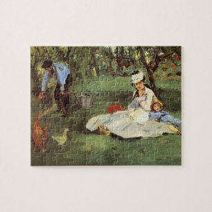 Puzzle Manet Impressionniste Français Famille Jardin Pein