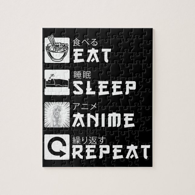 Puzzle Manger Sleep Anime Répéter Japonais Manga Lover (Vertical)