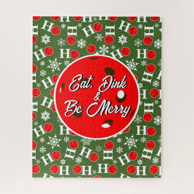 Puzzle Mangez Dink & Soyez Joyeux Red Green Ho Ho Pickleb (Vertical)