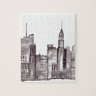 Puzzle Manhattan New York aquarelle NYC noir