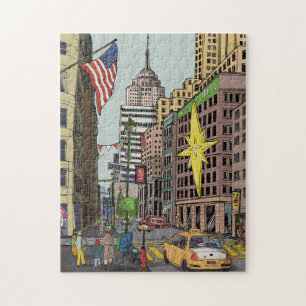 Puzzle Manhattan Winter New York Illustration de Noël