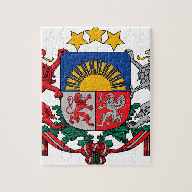 Puzzle Manteau des bras des ģerbonis de la Lettonie - du (Vertical)
