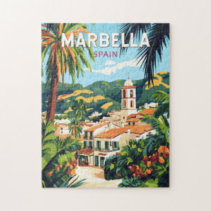 Puzzle Marbella Espagne Illustration Voyage Art Vintage