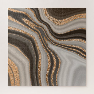 Puzzle Marbre Brown Gold Design Vintage