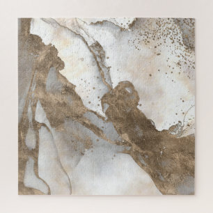 Puzzle Marbre liquide - perle et or
