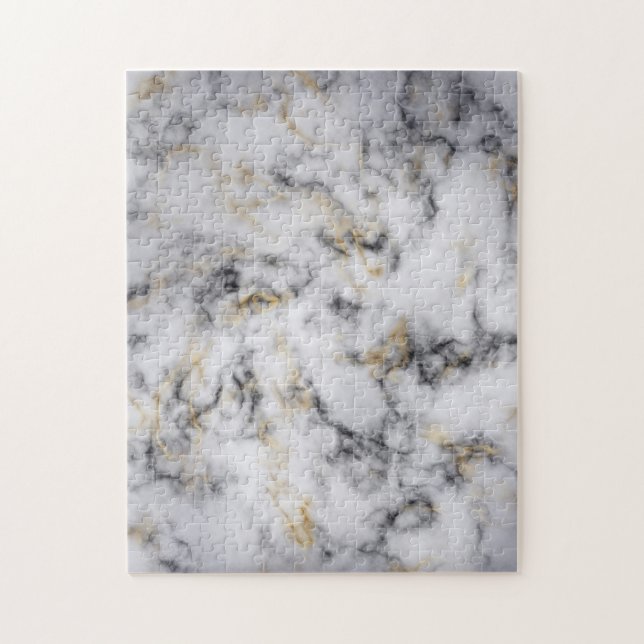 Puzzle Marbre noir et or blanc Motif (Vertical)