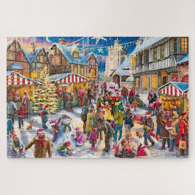 Puzzle Marché de Noël au Carré (Horizontal)