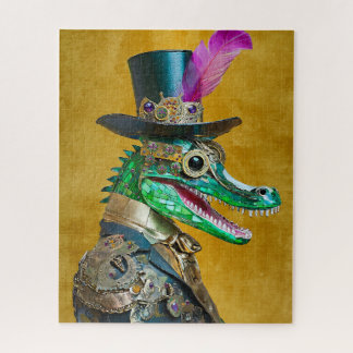 Puzzle Mardi Gras Steampunk Party Animal Alligator