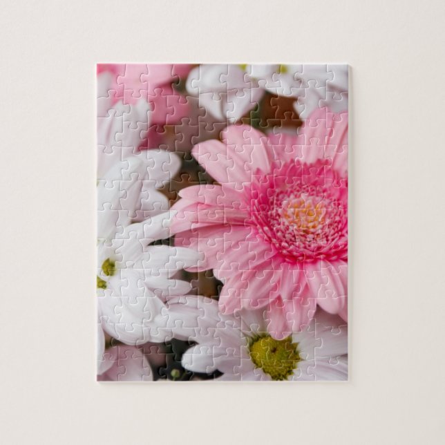 Puzzle Marguerites roses et blanches (Vertical)