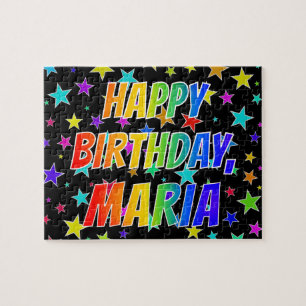 Puzzle "MARIA" Prénom, amusant "HEUREUX ANNIVERSAIRE"