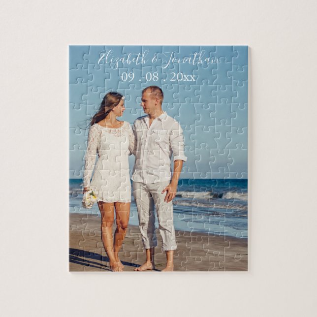Puzzle Mariage de Destination de Photo Personnalisée (Vertical)
