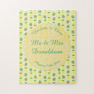 Puzzle Mariage d'été tropical Ananas et Palm Feuille
