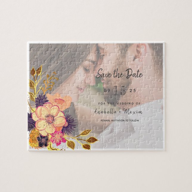 Puzzle Mariage Enregistrer La Date Invitation (Horizontal)
