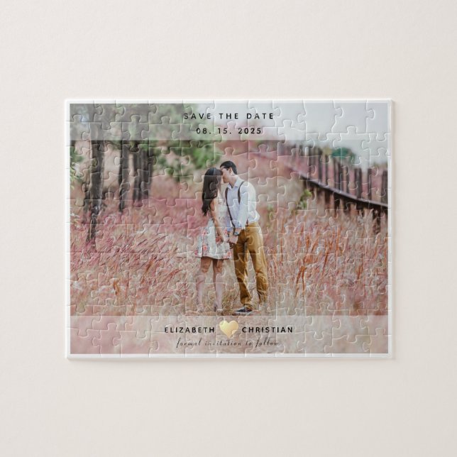 Puzzle Mariage Simple Et Élégant Enregistrer La Date Invi (Horizontal)