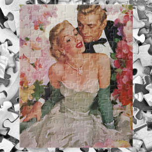 Puzzle Mariage Vintage, Jeunes Mariés Rétro Mariée et Mar