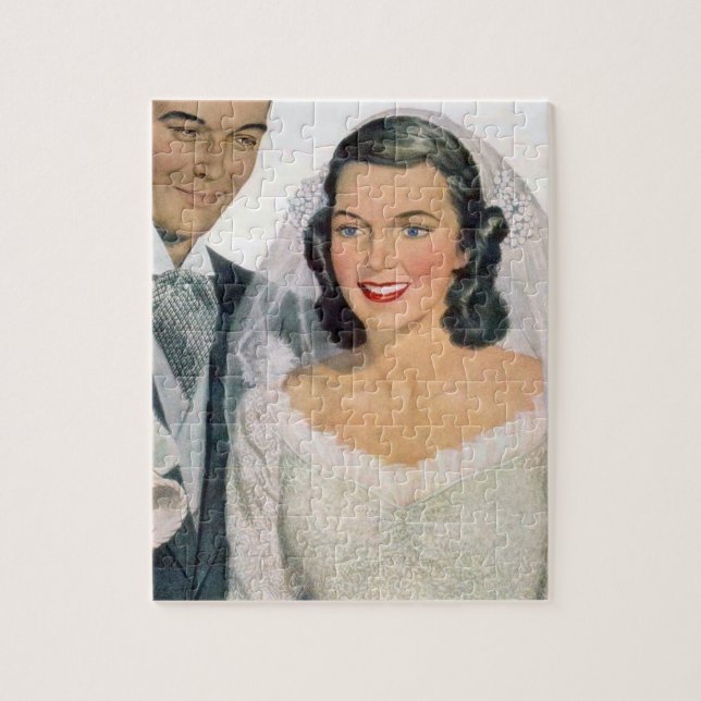 Puzzle Mariée vintage et salle (Vertical)