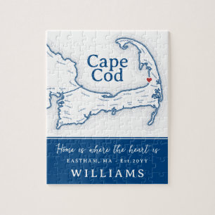 Puzzle Marine Blue Cape Cod Carte Nouveau Home
