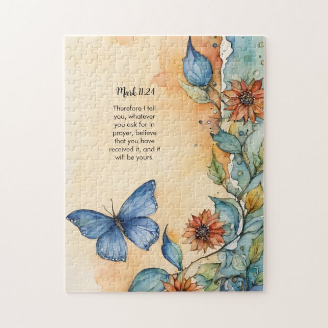 Puzzle Mark 11:24 Bible chrétienne Verse Image (Vertical)