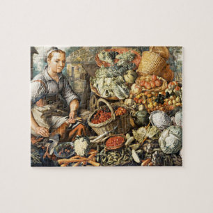 Puzzle Market Woman Fruits and Vegetables