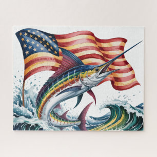 Puzzle Marlin Patriotique Avec Drapeau