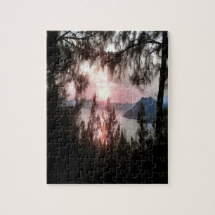 Puzzle Marmaris Sunset Framed By Palm Trees Landscape Art