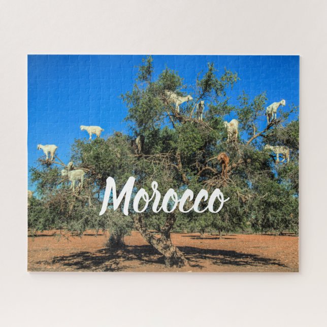 Puzzle Maroc Chèvres amusantes dans les arbres (Horizontal)