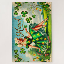 Mars Retro Pin-Up Girl St. Patrick's Day