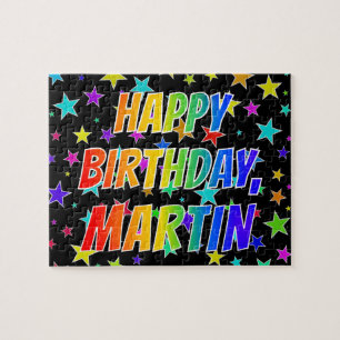 Puzzle "MARTIN" Prénom, Amusant "HEUREUX ANNIVERSAIRE"