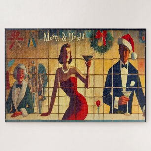 Puzzle Martini de dernière commande de Noël rétro des ann