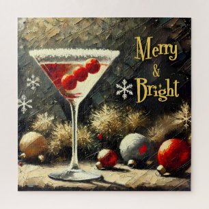 Puzzle Martini de Noël aux triples cranberries Rétro 50