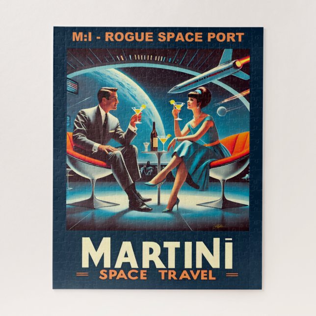 Puzzle Martini Space Travel Poster Rogue Space Port (Vertical)