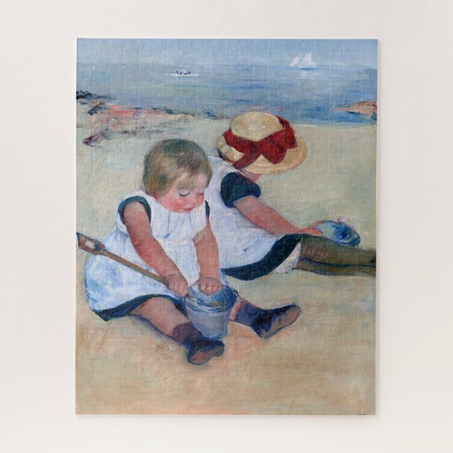 Puzzle Mary Cassatt Children Playing on the Beach 1884  (Vertical)