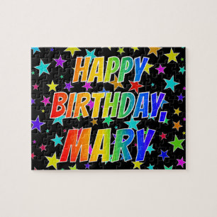 Puzzle "MARY" Prénom, Amusant "HEUREUX ANNIVERSAIRE"